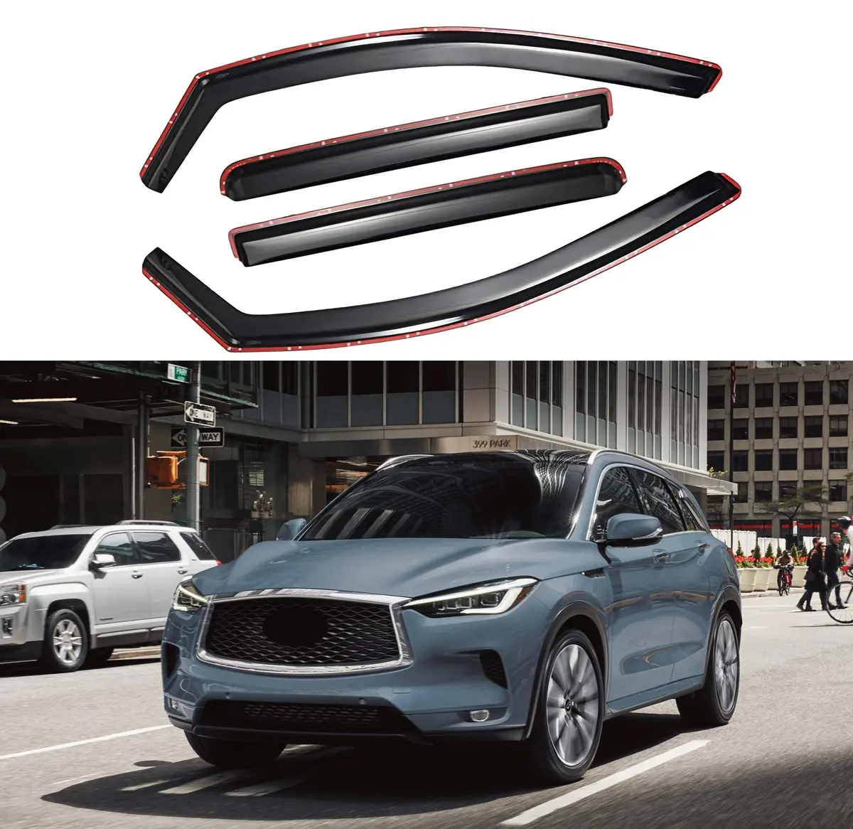 In-Channel Window Visor Sun Rain Guard For Infiniti Qx50 19-24 1