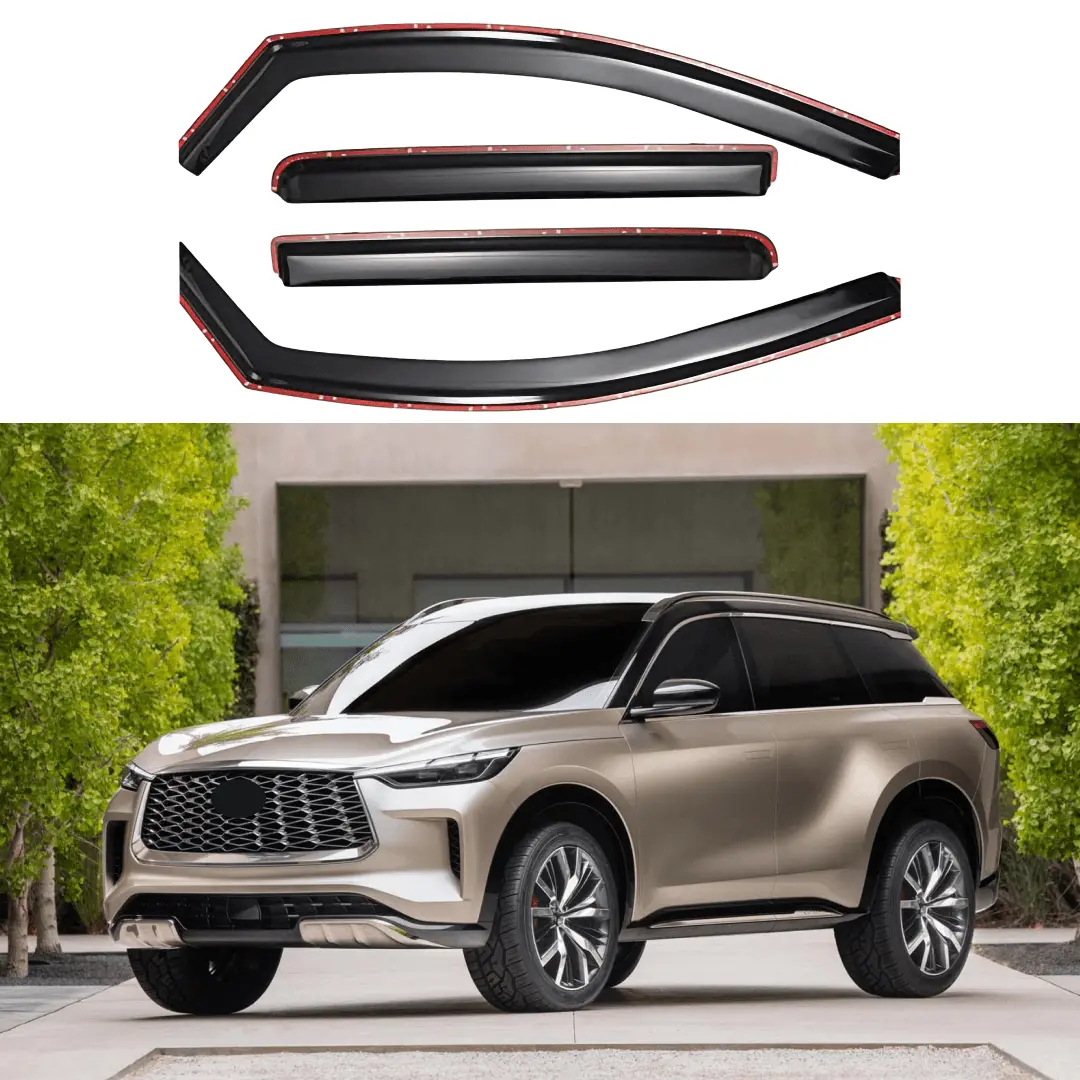 Fits 2022-24 Infiniti Qx60 In-Channel Window Visor Rain Guard Wind Deflector 1