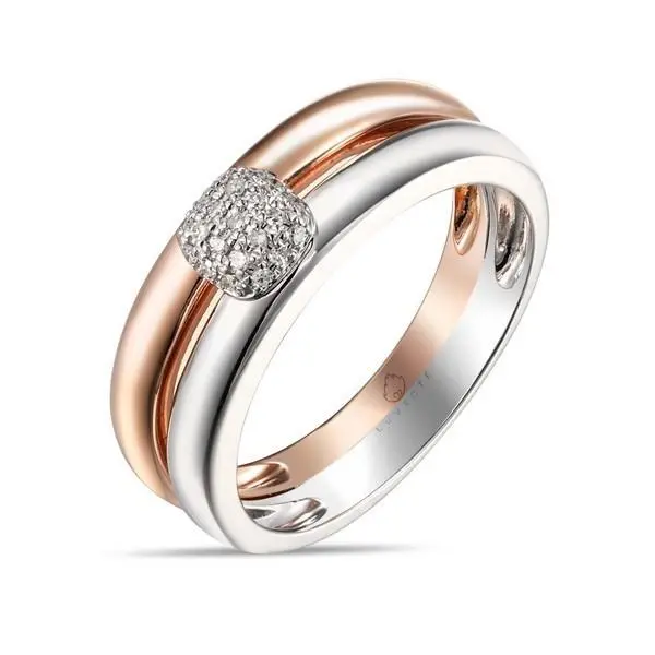14K Rose And White Gold Diamond Fashion Ring 1