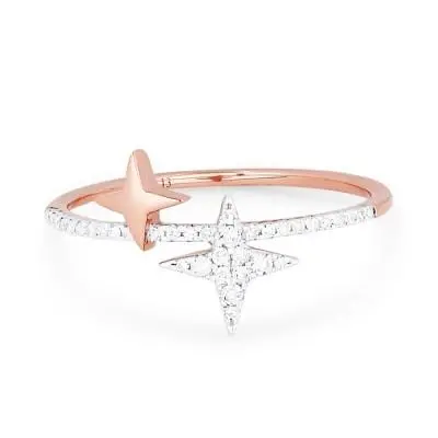 14K Gold Diamond Star  Ring 1