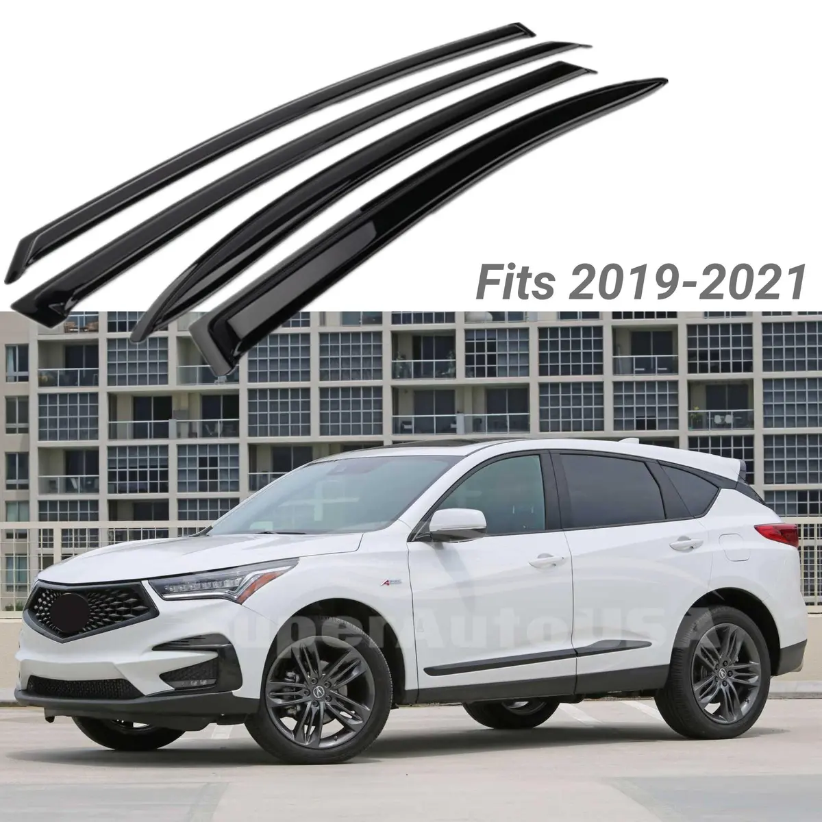 Fit 2019-2022 Acura Rdx Out-Channel Vent Window Visors Rain Sun Wind Guards Shade Deflectors 2