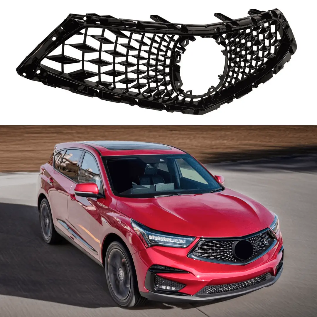 For Acura Rdx 2019-2021 Gloss Black Front Bumper Upper Grill/Grille Assembly 1
