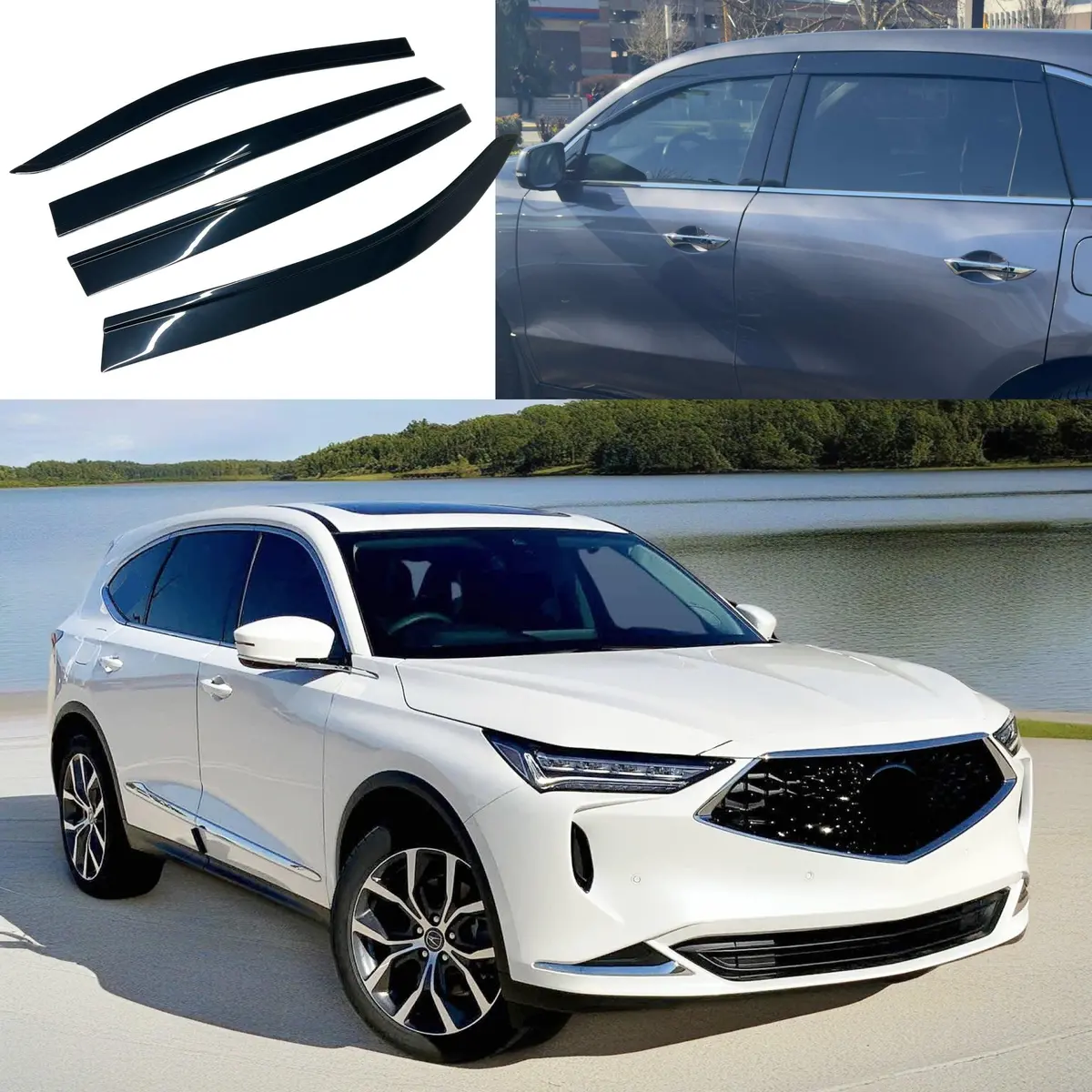 Fits 2014-2021 Acura Mdx Window Vent Visors Rain Sun Guards Shade Deflectors 1
