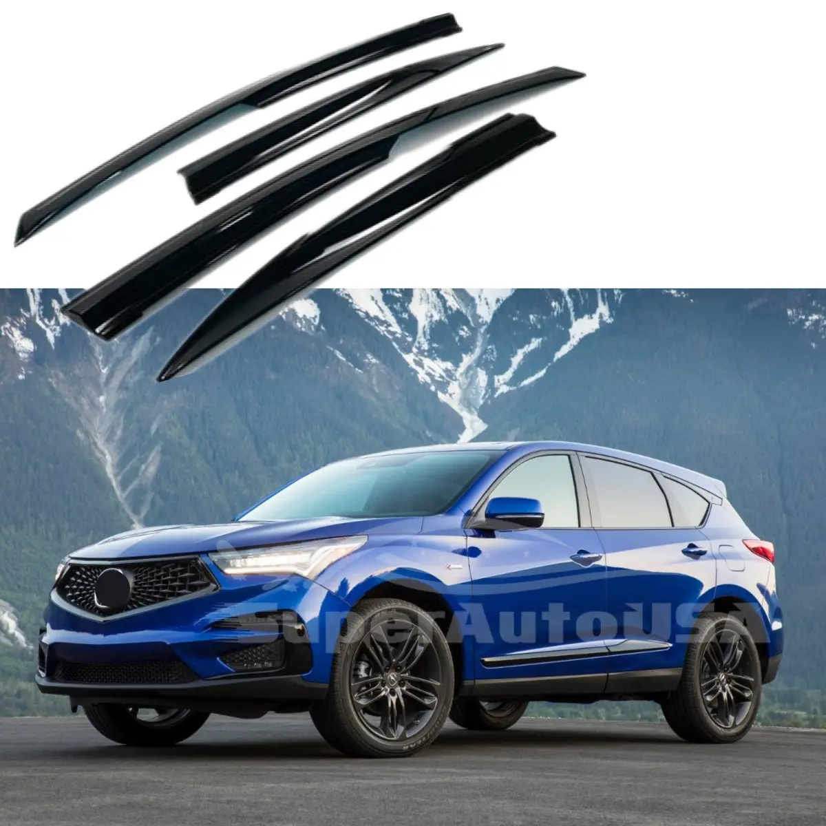 Fits 2019-2024 Acura Rdx 3D Mugen Style Window Visors Rain Guards Deflectors 1