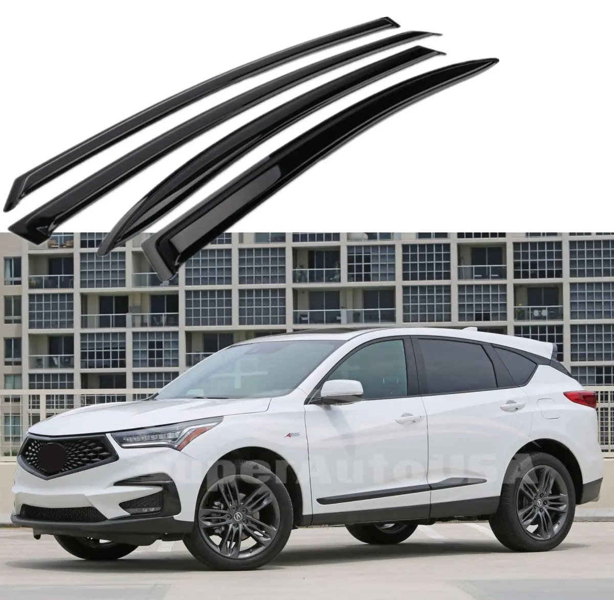 Fit 2019-2022 Acura Rdx Out-Channel Vent Window Visors Rain Sun Wind Guards Shade Deflectors 1