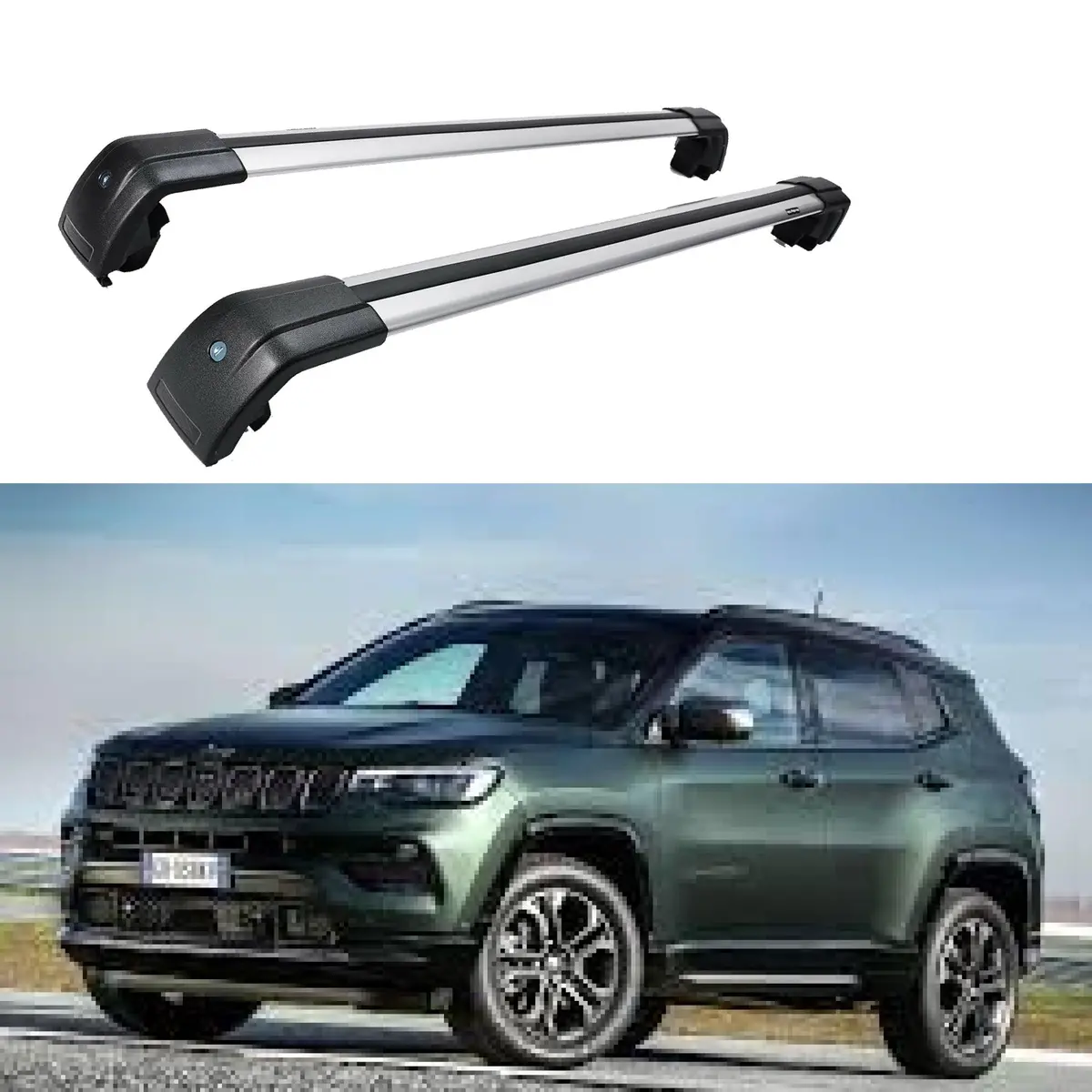 Fit 2017-2021 Jeep Compass Oe Style High Grade Aluminum Roof Rack Cross Bar 1