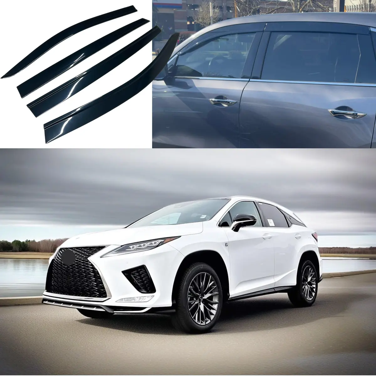 Fits 2016-2022 Lexus Rx350 Window Vent Visors Rain Sun Wind Guards Shade Deflectors 1