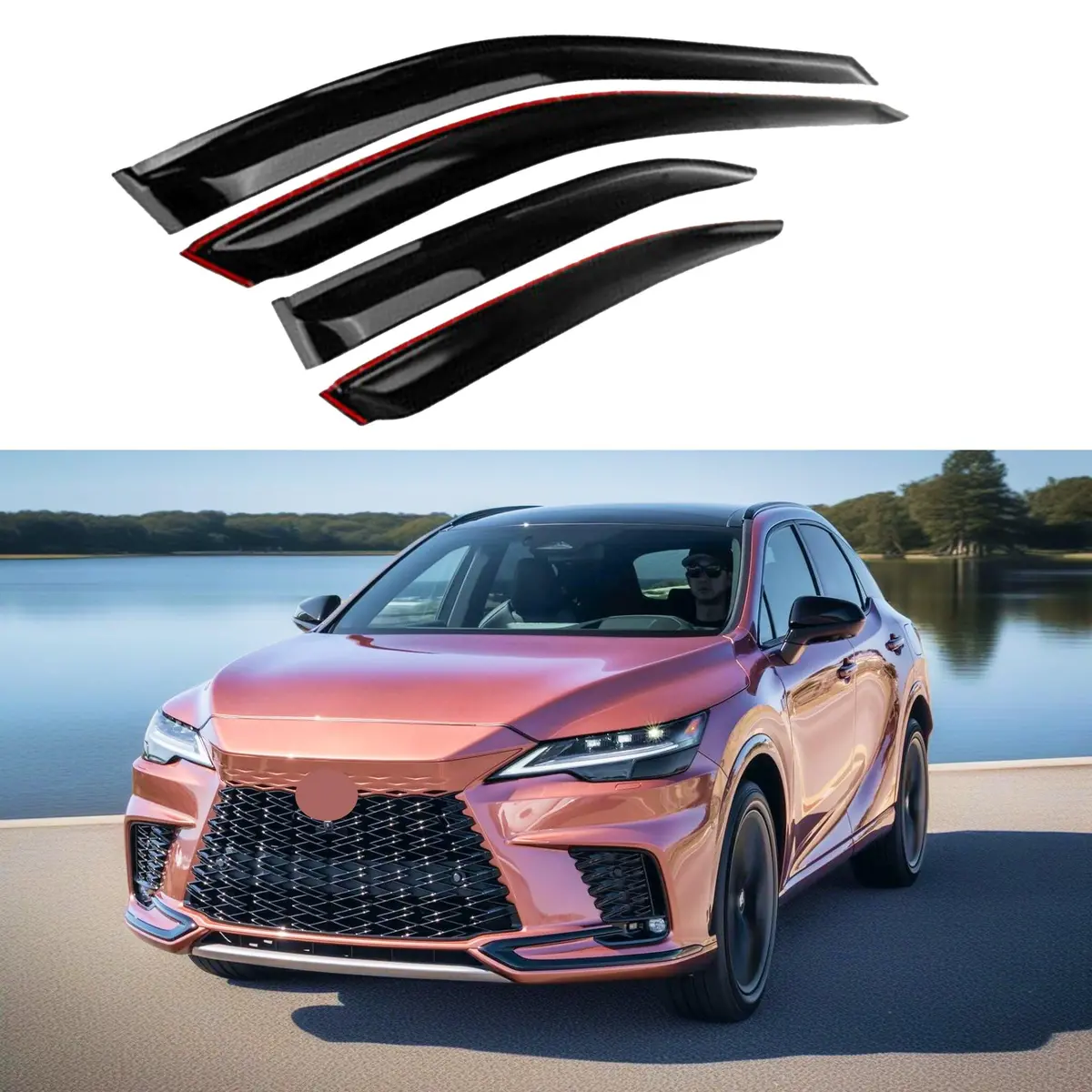 For 2023-2025 Lexus Rx350 Jdm Style Rain Wind Guards Window Vent Visors 1