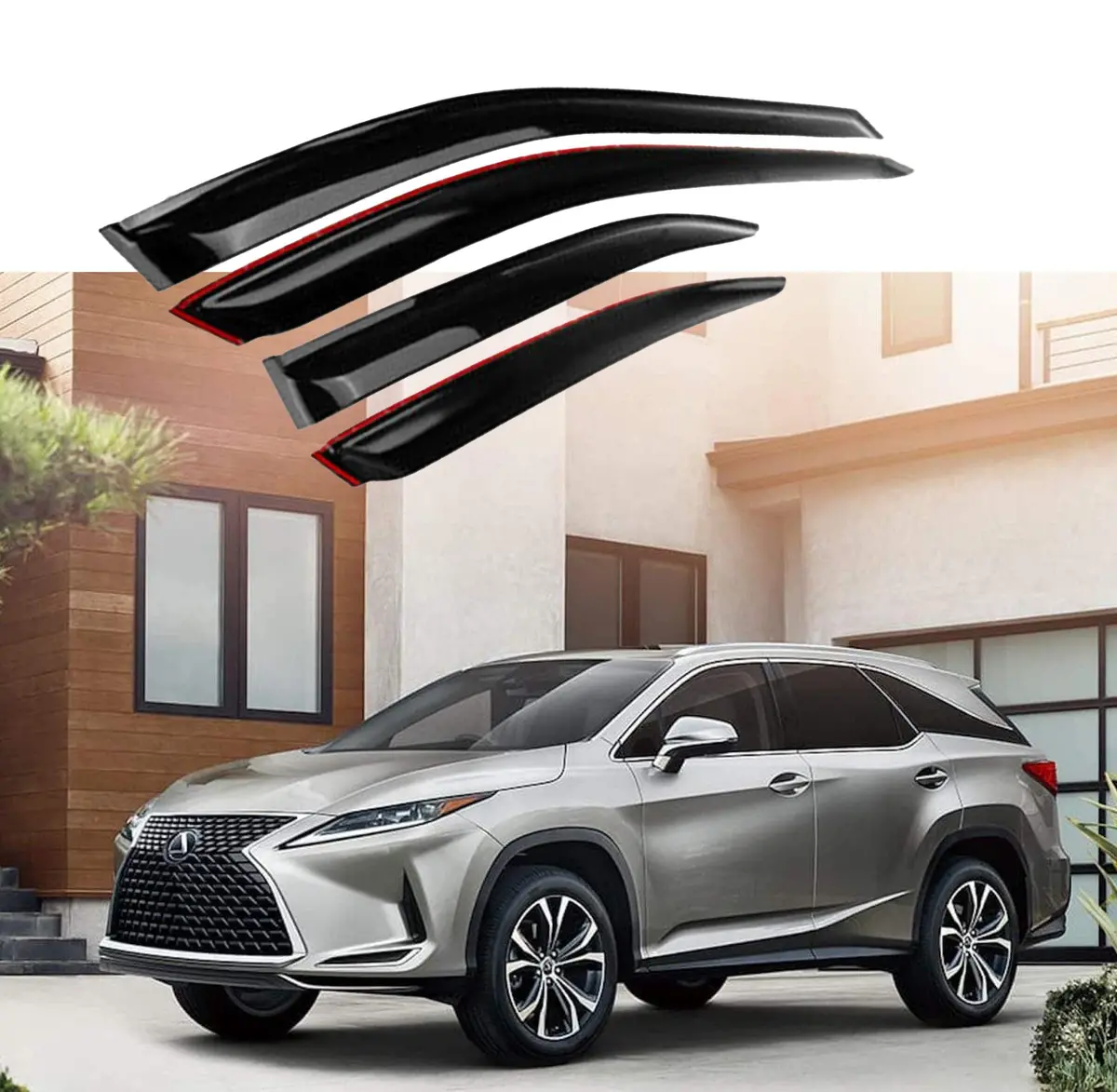 Fit 2016-2022 Lexus Rx350 Oe Style Vent Window Visors Rain Sun Wind Guards Shade Deflectors 1
