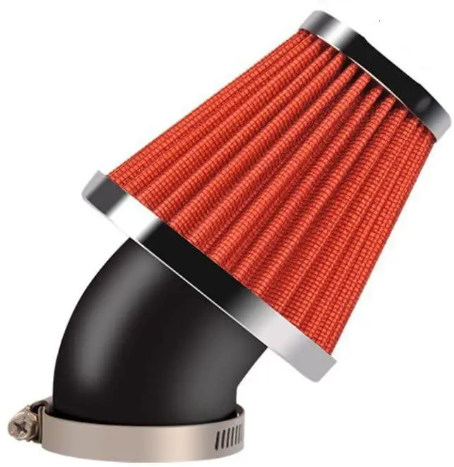 Fits Honda Red Yamaha Kawasaki Suzuki Spike Air Filter 45 Degree 48Mm Atv (Red) 1