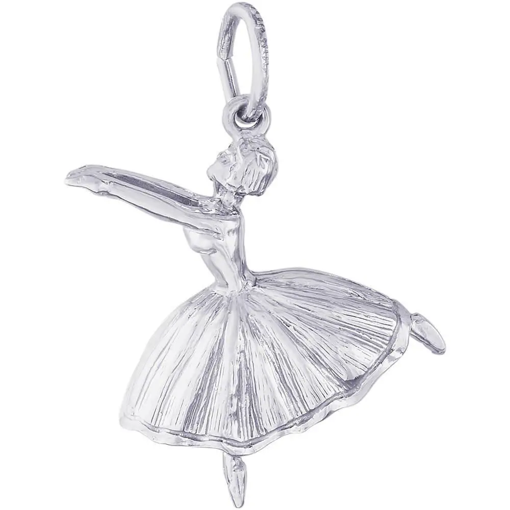Sterling Silver Ballet Dancer With Skirt Charm 1