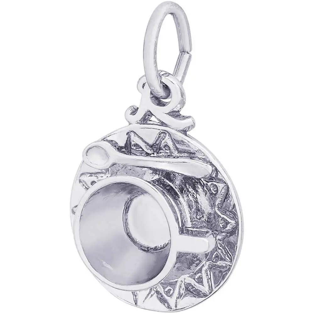 Sterling Silver Cup & Saucer Charm 1