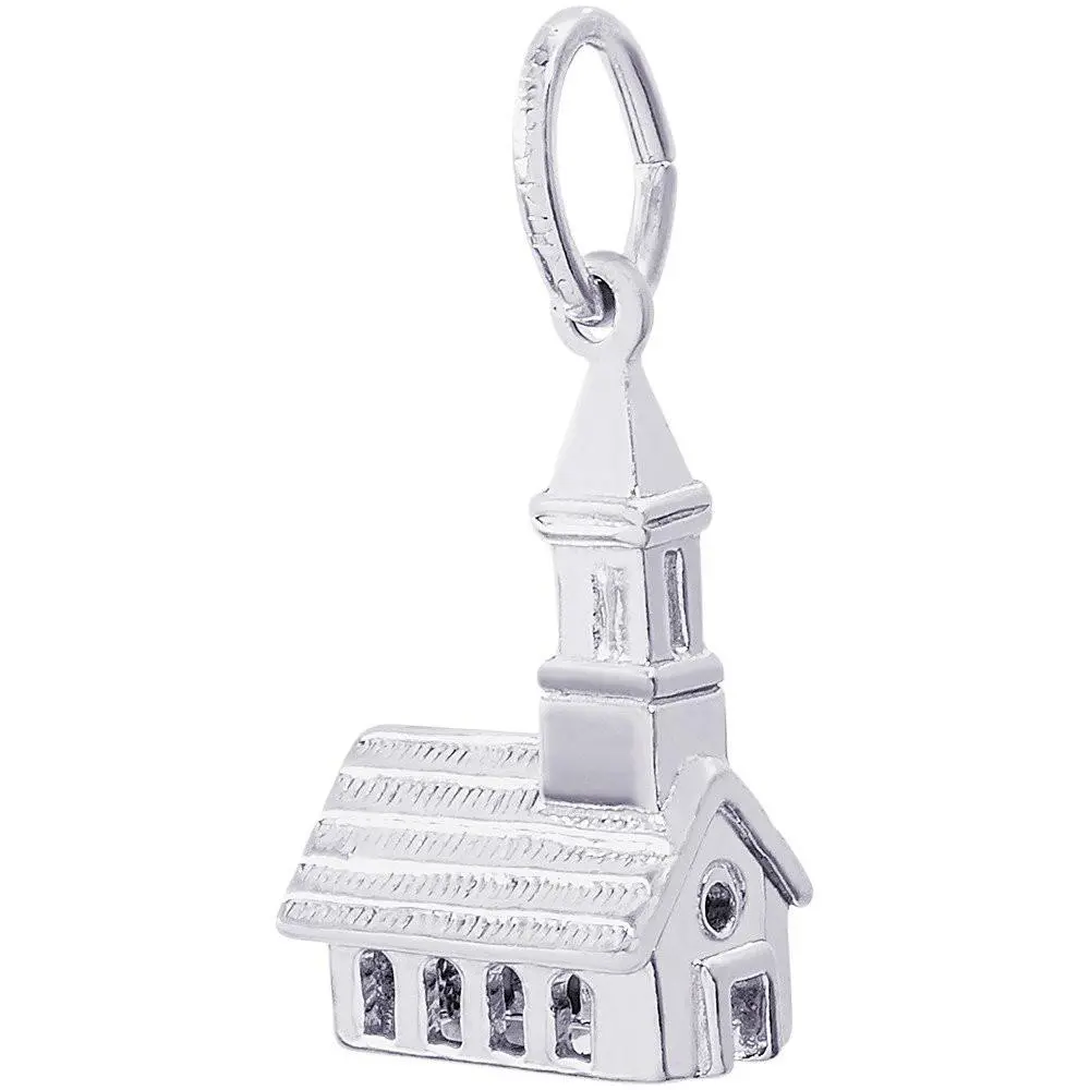 Sterling Silver Church Charm 1