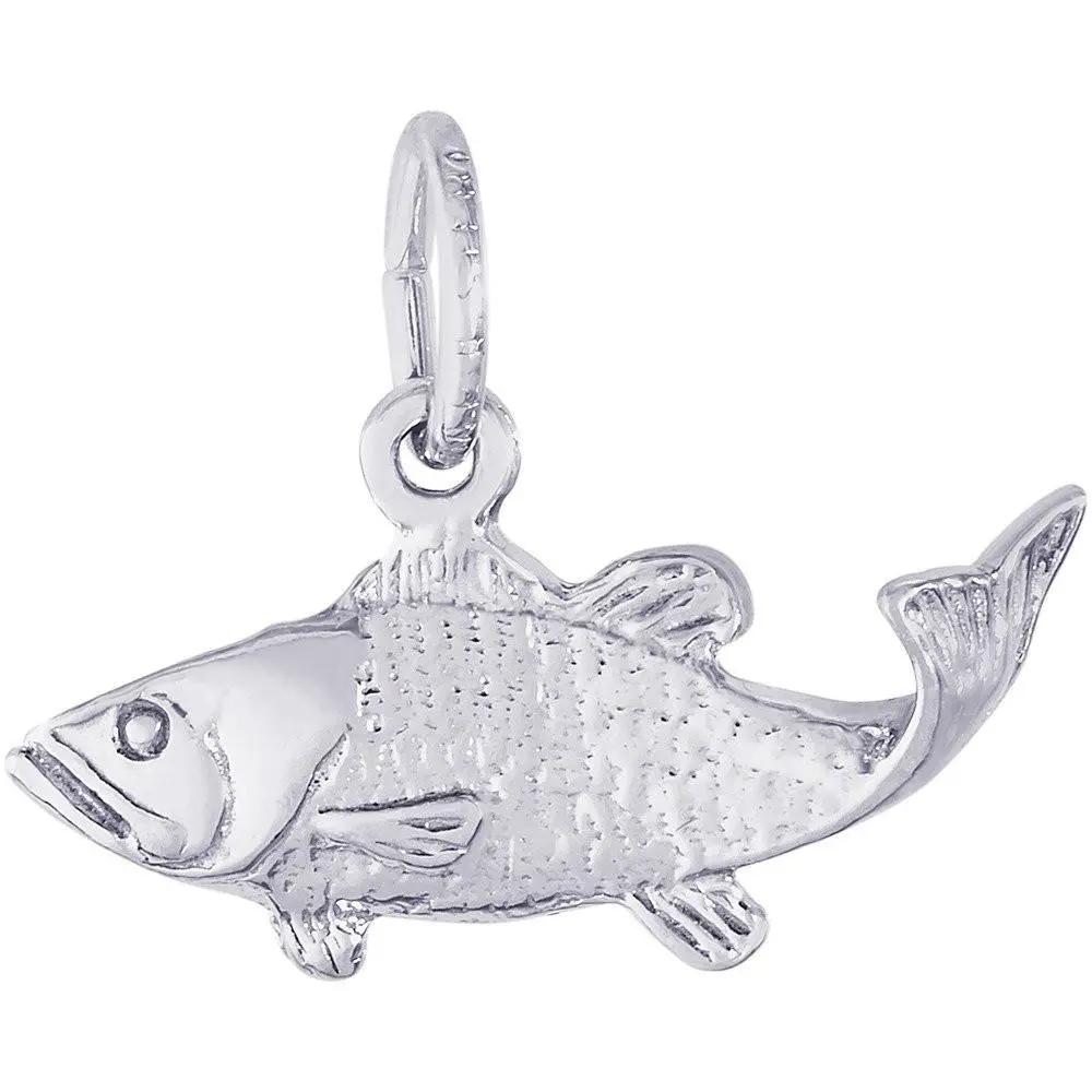 Sterling Silver Bass Fish Charm 1