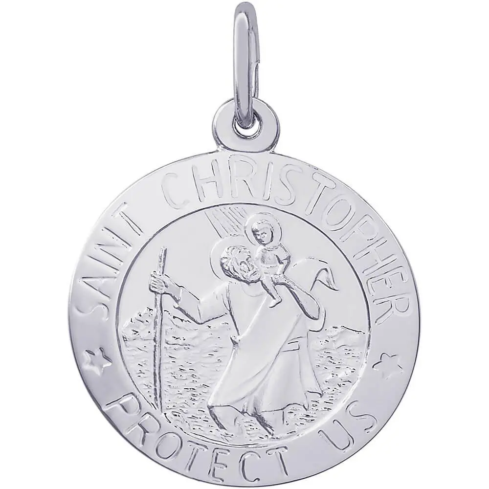 Sterling Silver St. Christopher Disc Charm 1