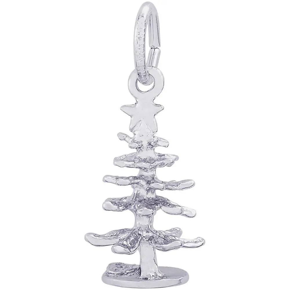 Sterling Silver Small Evergreen Tree Charm 1