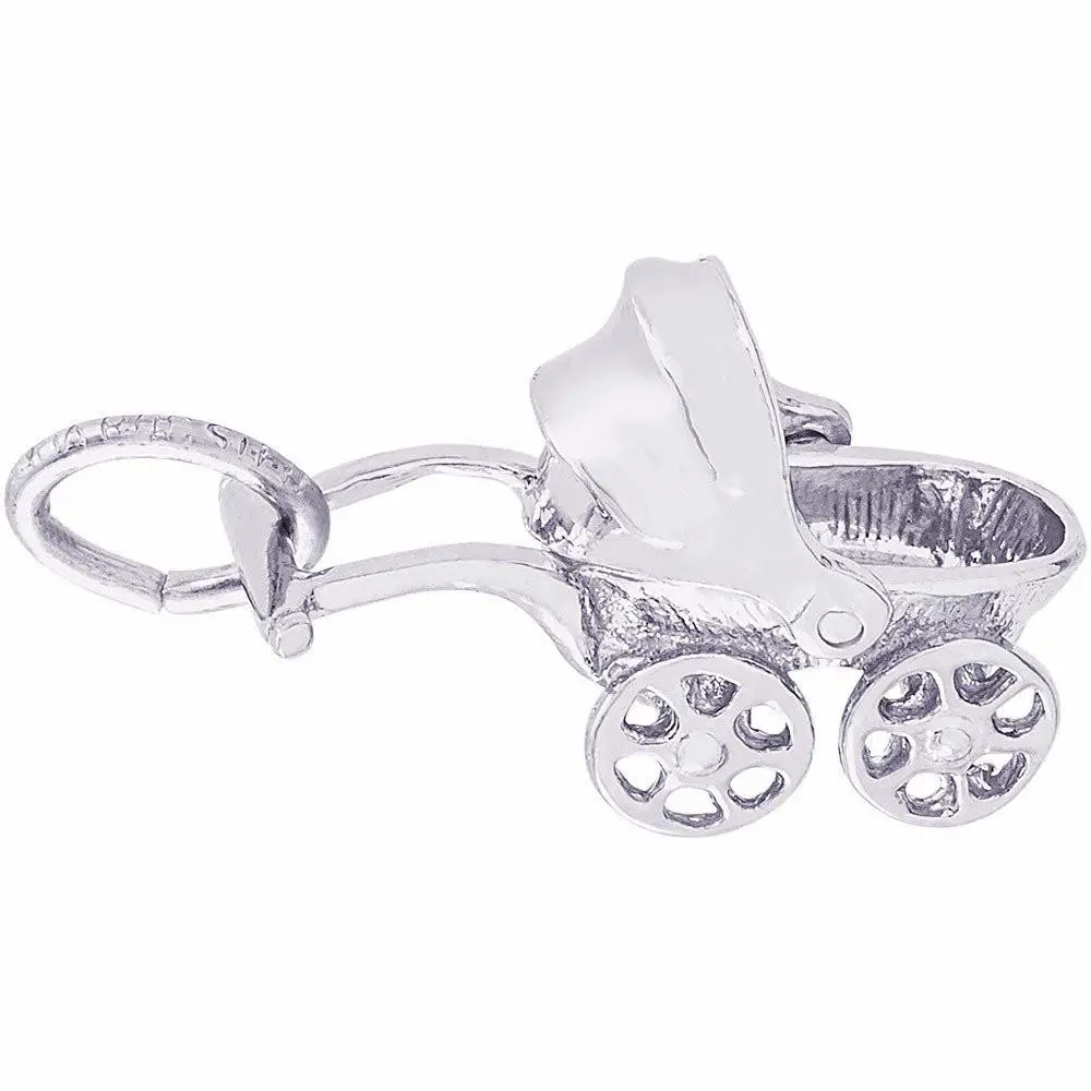 Sterling Silver Canopy Baby Carriage Charm 1
