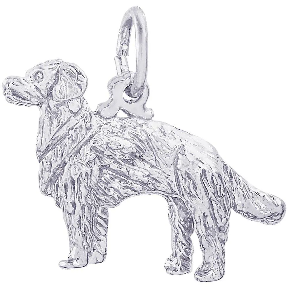 Sterling Silver Golden Retriever Dog Charm 1
