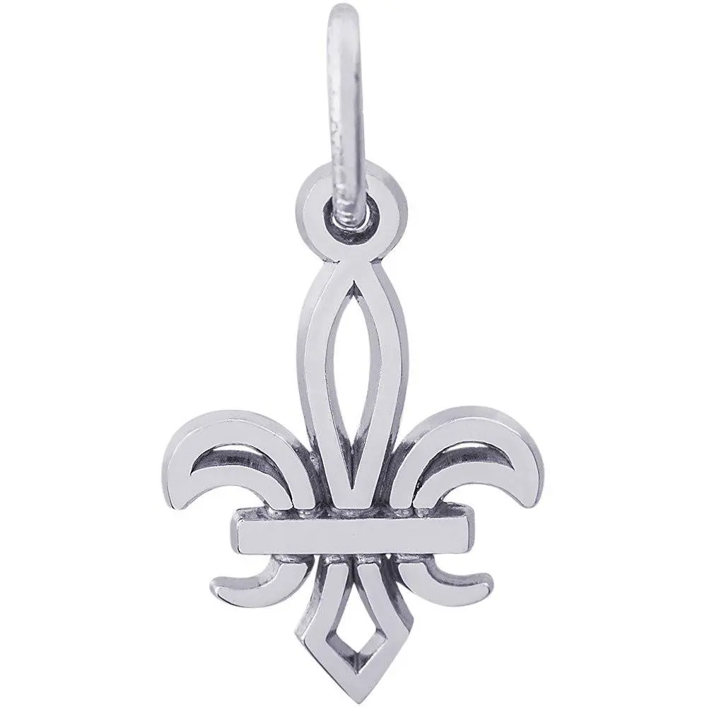 Sterling Silver Small Fleur De Lis Charm 1