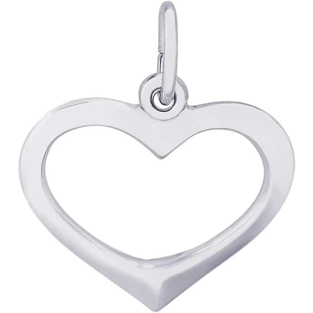 Sterling Silver Open Heart Charm 1