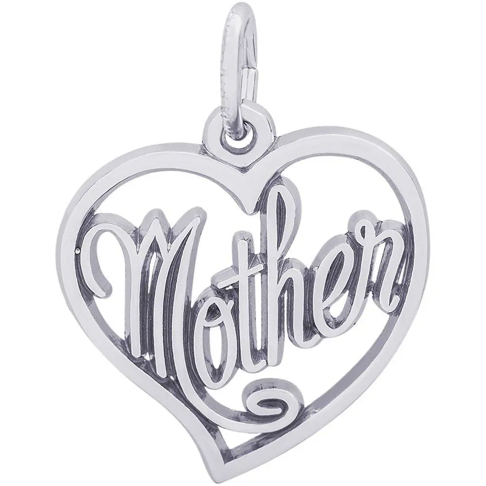 Sterling Silver Mother Open Heart Charm 1