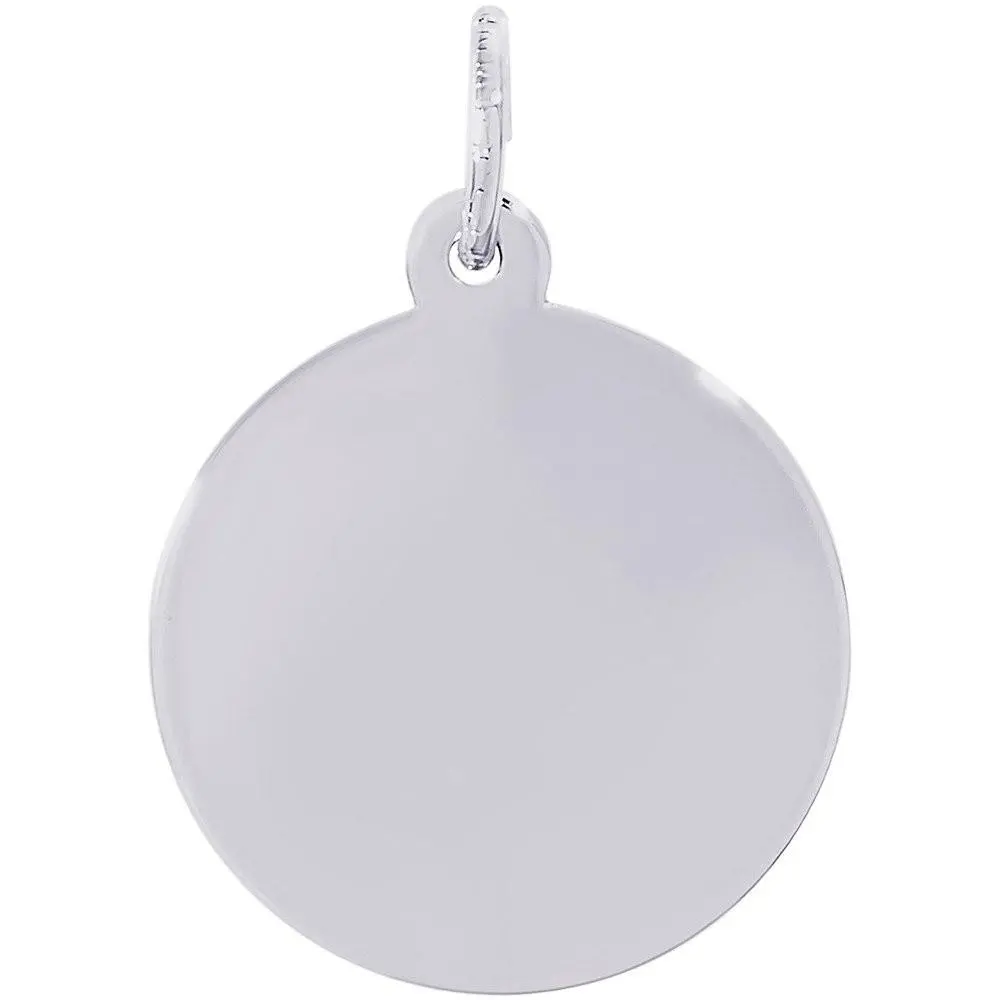 Sterling Silver Small Round Disc Charm 1
