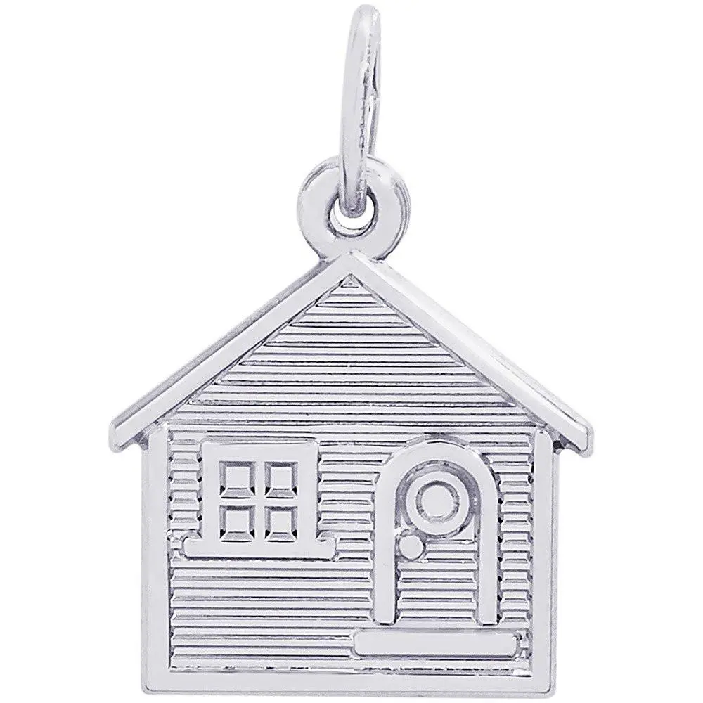 Sterling Silver Flat House Charm 1