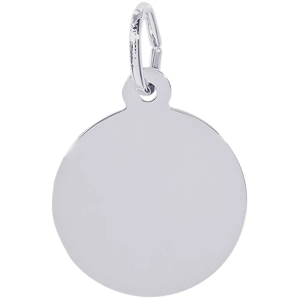 Sterling Silver Extra Small Round Disc Charm 1