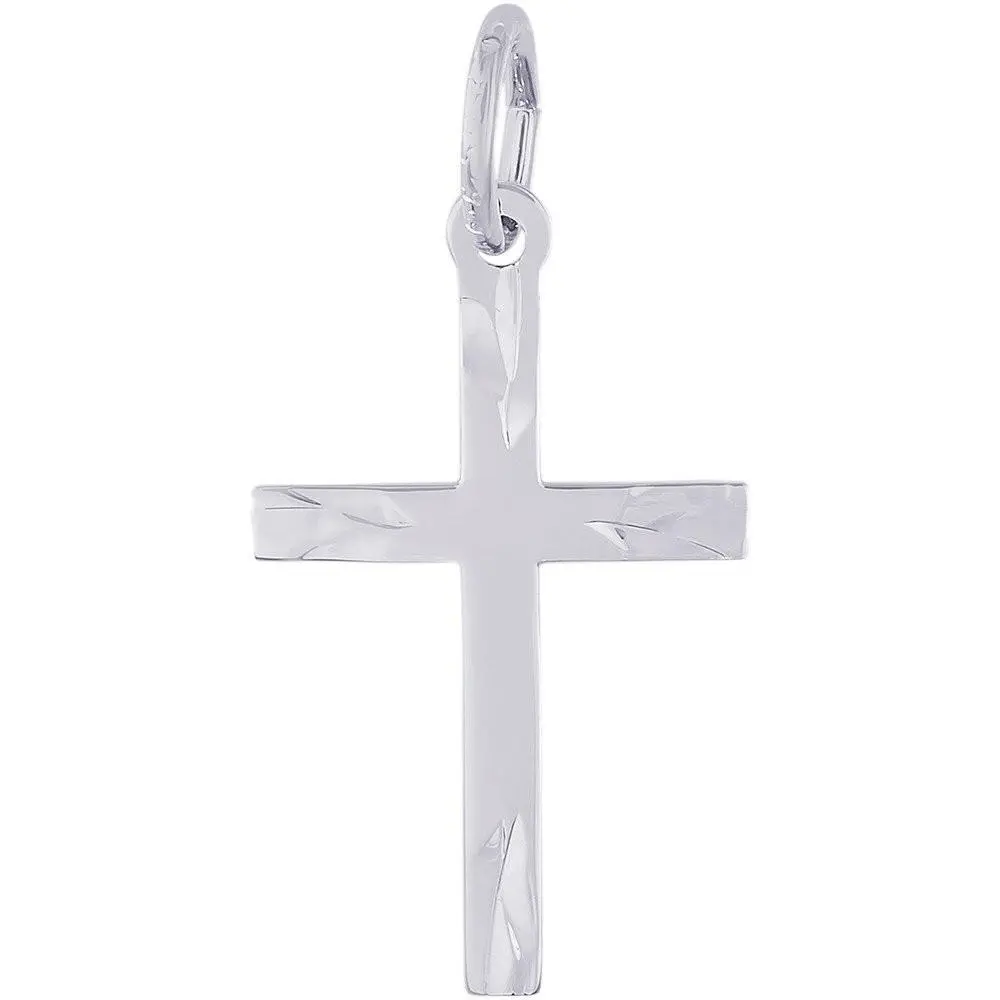 Sterling Silver Medium Flared Ends Cross Charm 1