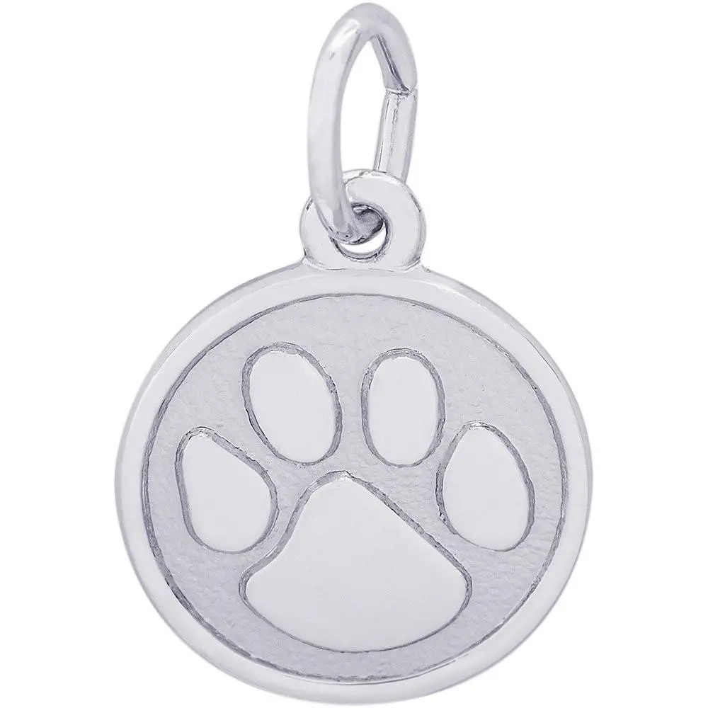 Sterling Silver Small Paw Print Charm 1