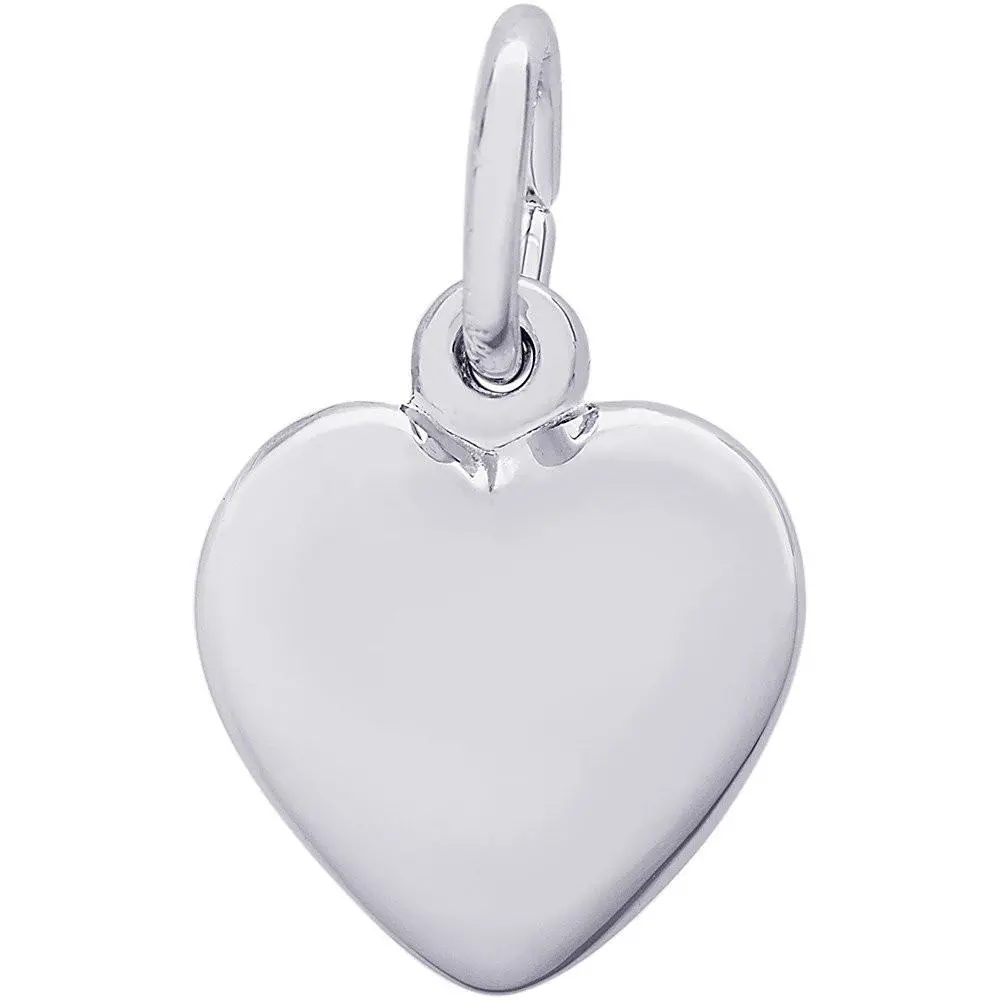 Sterling Silver Small Puffy Heart Charm 1