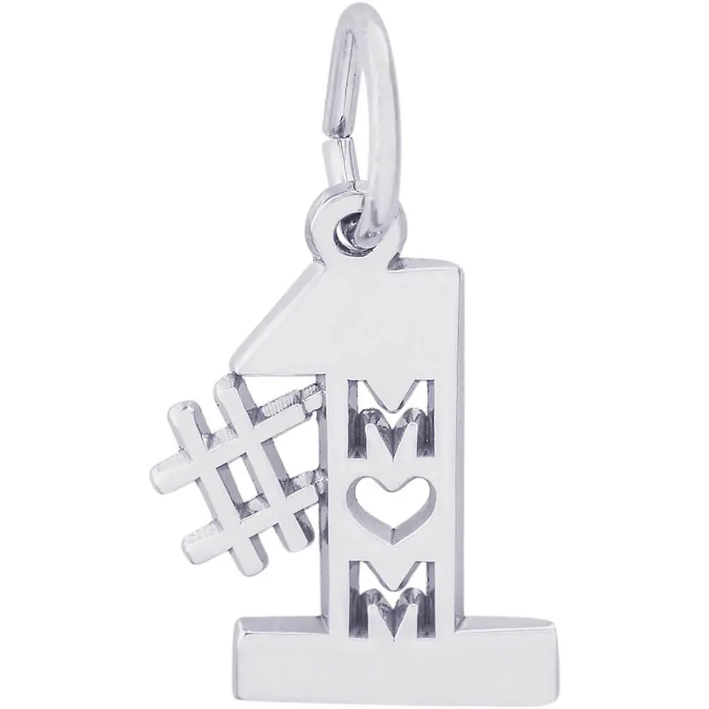 Sterling Silver Number One Mom Charm 1
