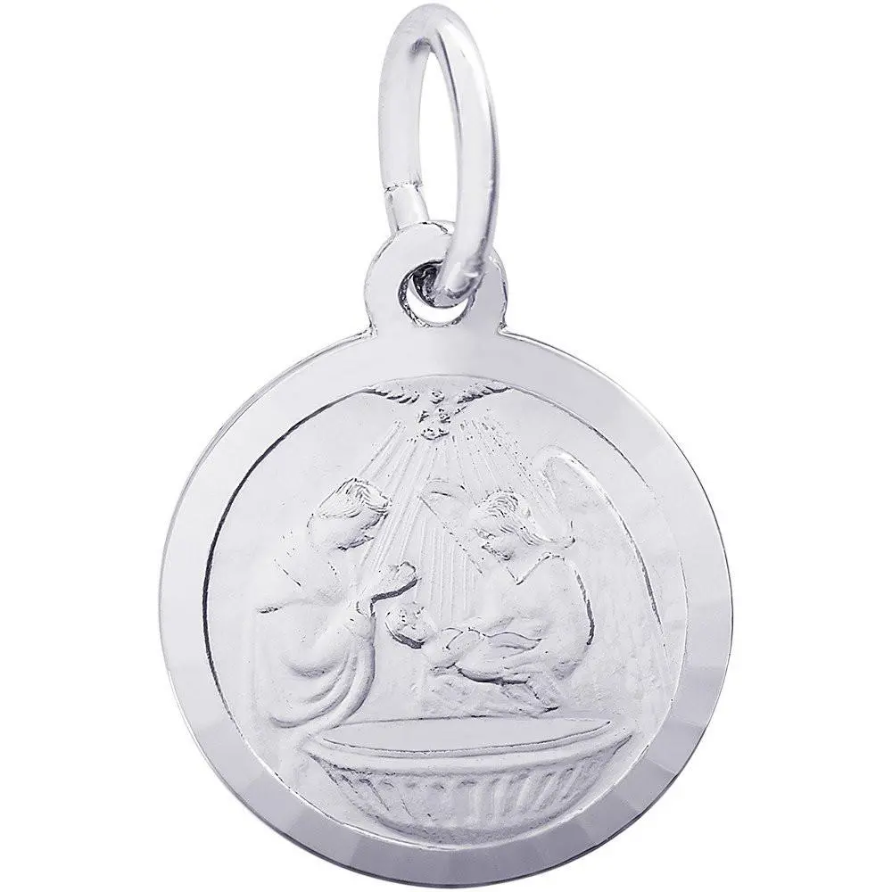 Sterling Silver Baptism Disc Charm 1