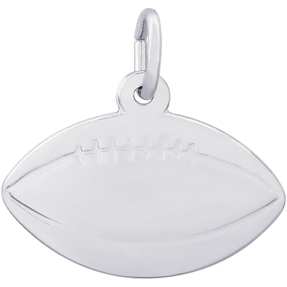 Sterling Silver The Flat Football Charm 1