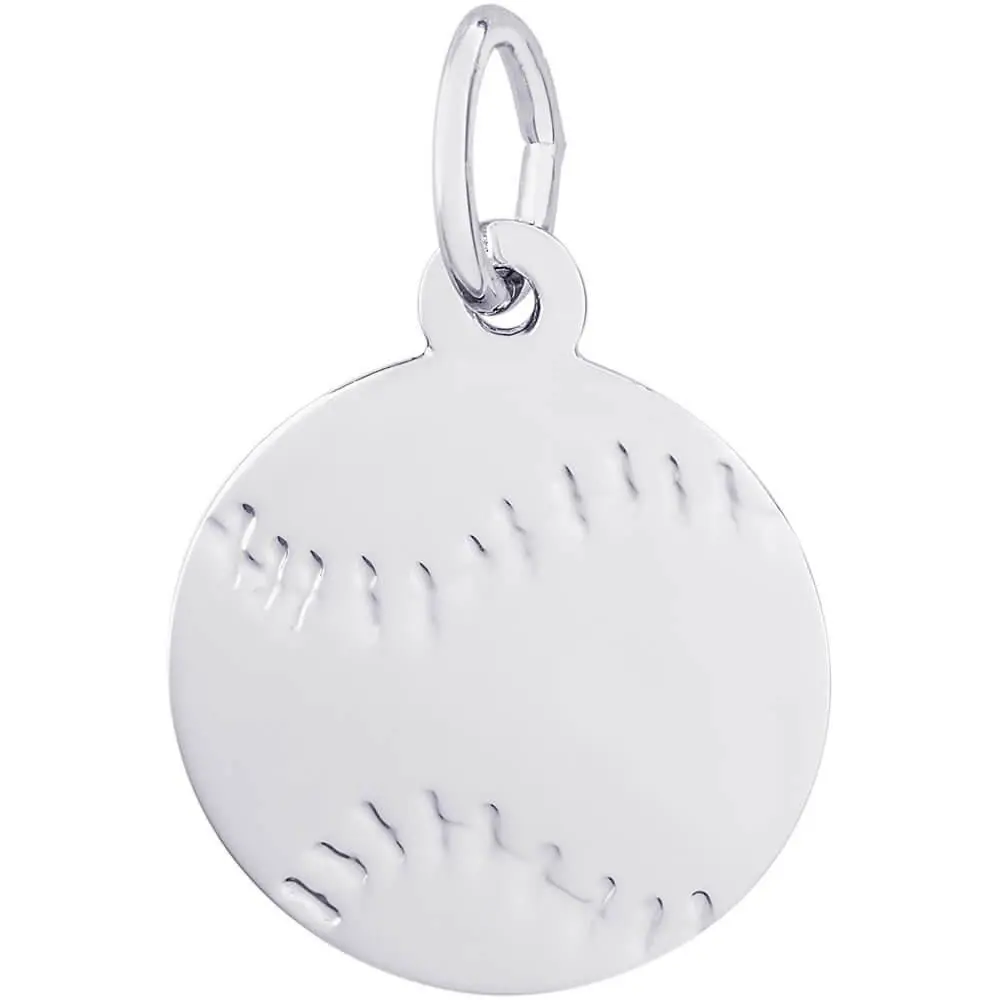 Sterling Silver Flat Baseball Charm 1