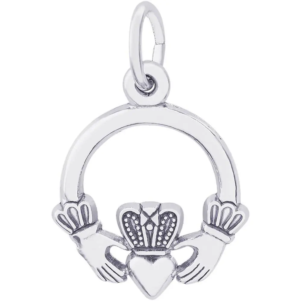 Sterling Silver Small Claddagh Charm 1