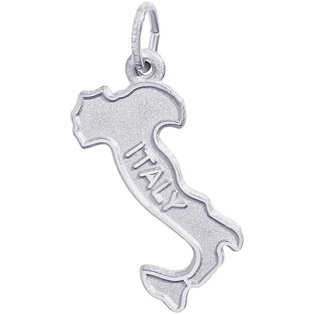 Sterling Silver Italy Map Charm 1