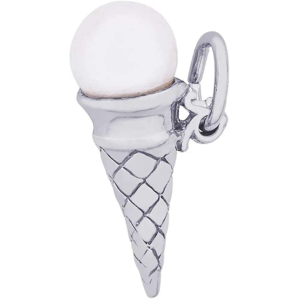 Sterling Silver Ice Cream Cone Charm 1