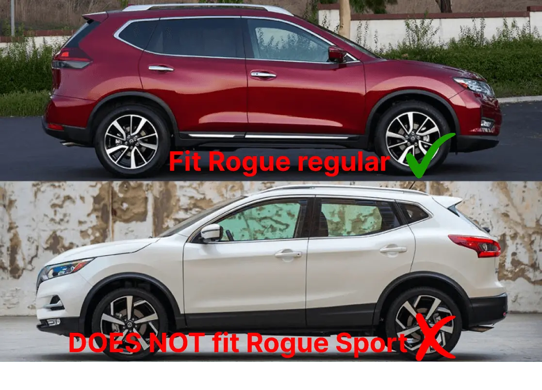 Fit 2014-2019 Nissan Rogue Out-Channel Vent Window Visors Rain Sun Wind Guards Shade Deflectors 1
