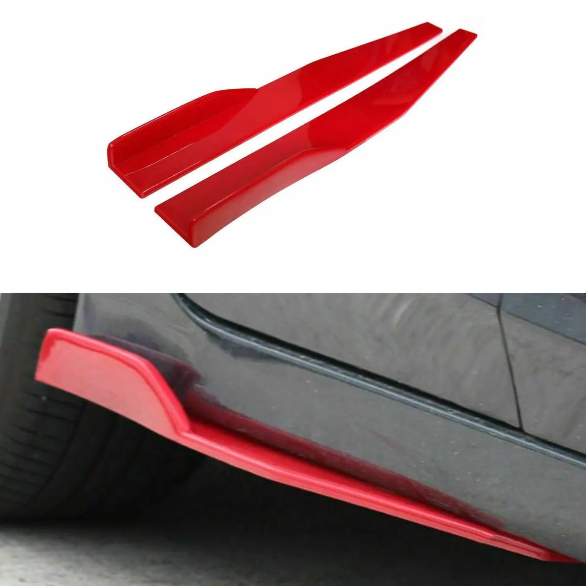 Fit 2008-2024 Audi A6 Side Skirts Splitters Spoiler Diffuser Wings (Red) 1