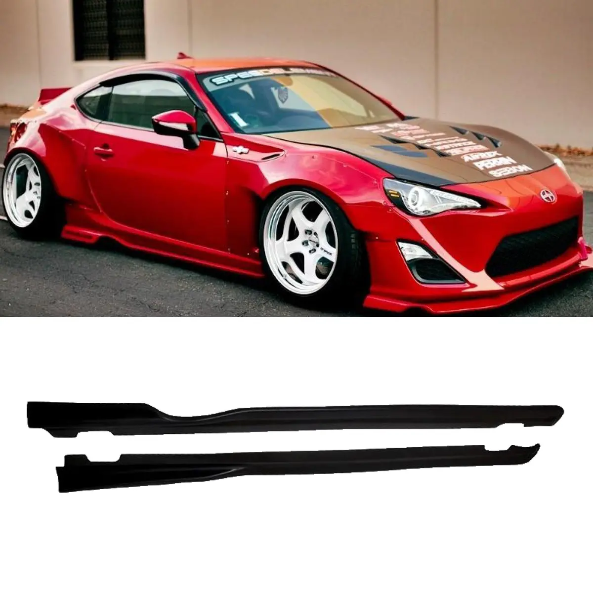 Fit 2013-2021 Subaru Scion Frs Brz Gt86 Black Gr Style Side Skirts Body Kit 1