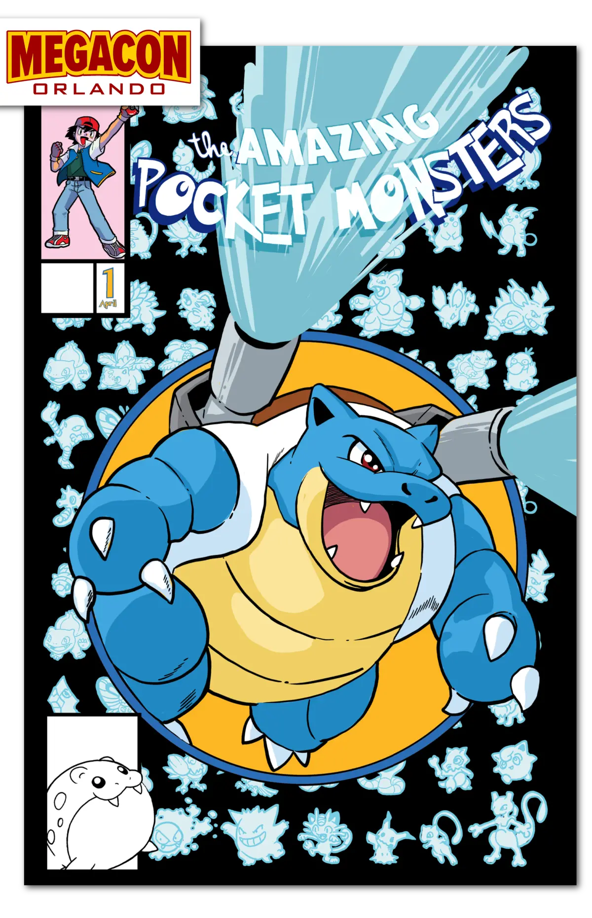 **Saturday 7Pm Est** 2026 Megacon Exclusive Satoshi Tajiri "Amazing Pocket Monsters" Matthew Waite /151 1