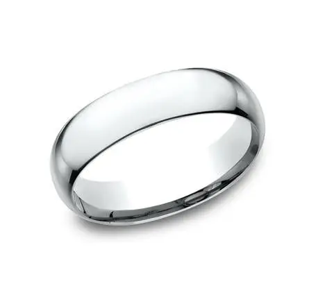 14K White Gold 6Mm Comfort Fit Wedding Band Size 8 1