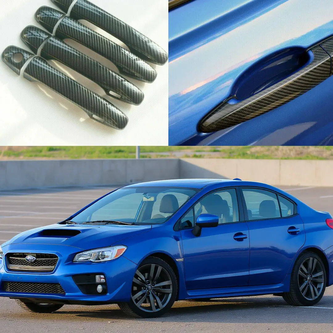 2015-2021 Subaru Wrx Sti Va - Door Handle Cover Overlay  - Carbon Print 1