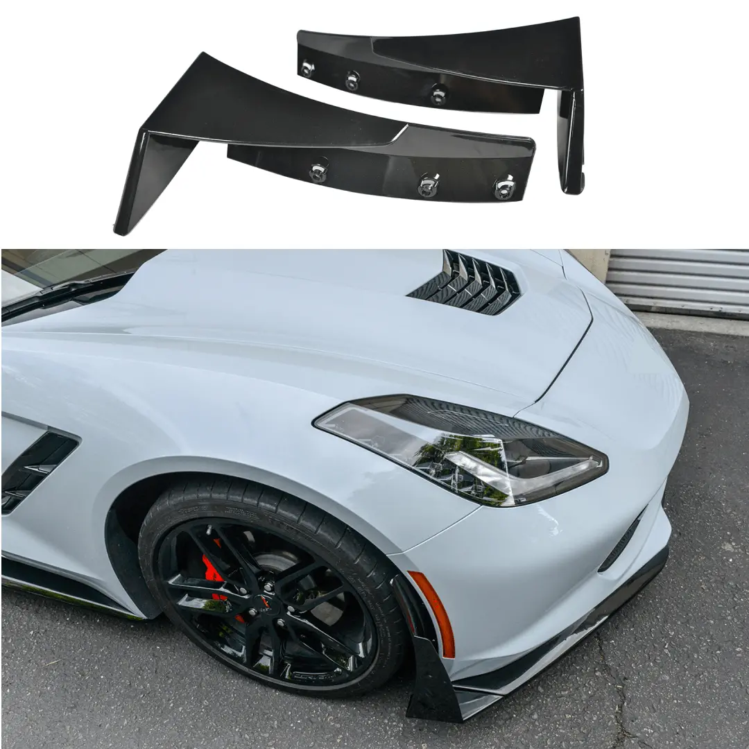 Fits Corvette C7 Stage 3 Front Spitter Wicker Bill Extension Winglets 1