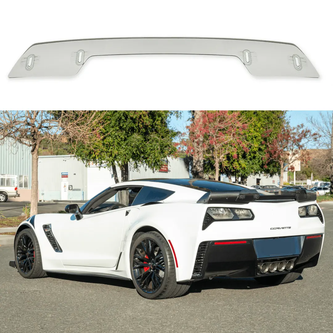 Fits Chevrolet Corvette C7 Light Tinted Wick Bill Rear Spoiler Extension 1