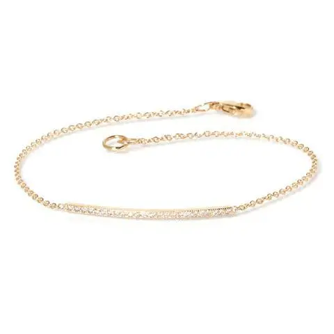 14K Yellow Gold Pave Diamond Bar Bracelet 1