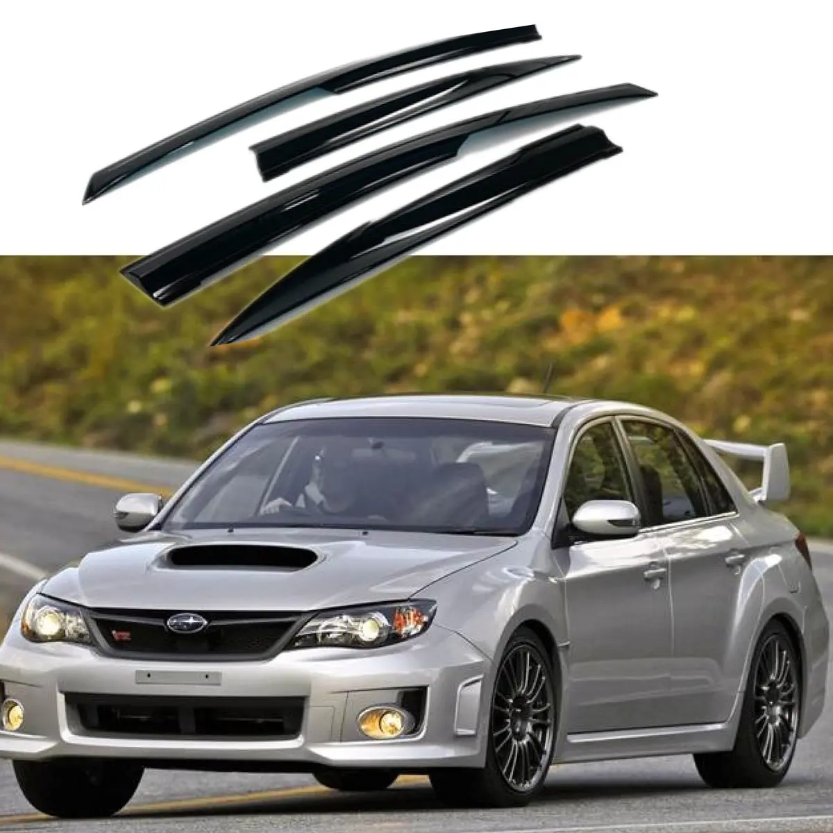 2008-2014 Subaru Wrx Sti Gv / Gr - Mugen Style - Window Visors Rain Guards Shade Deflectors 1