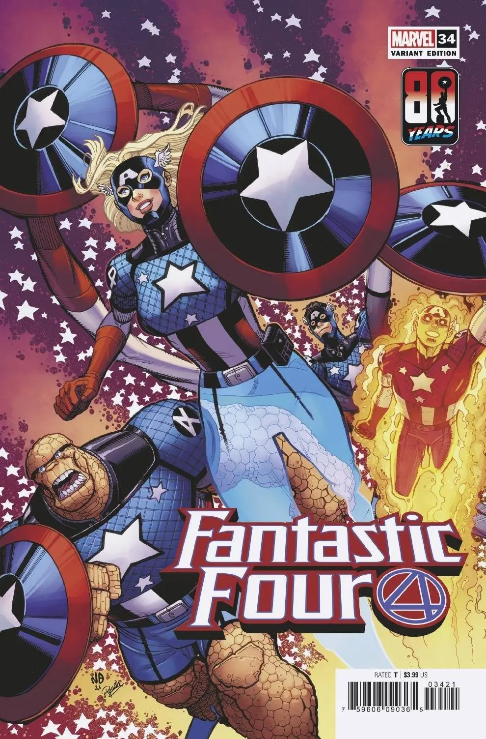 Fantastic Four #34 Captain America 80Th Var 1