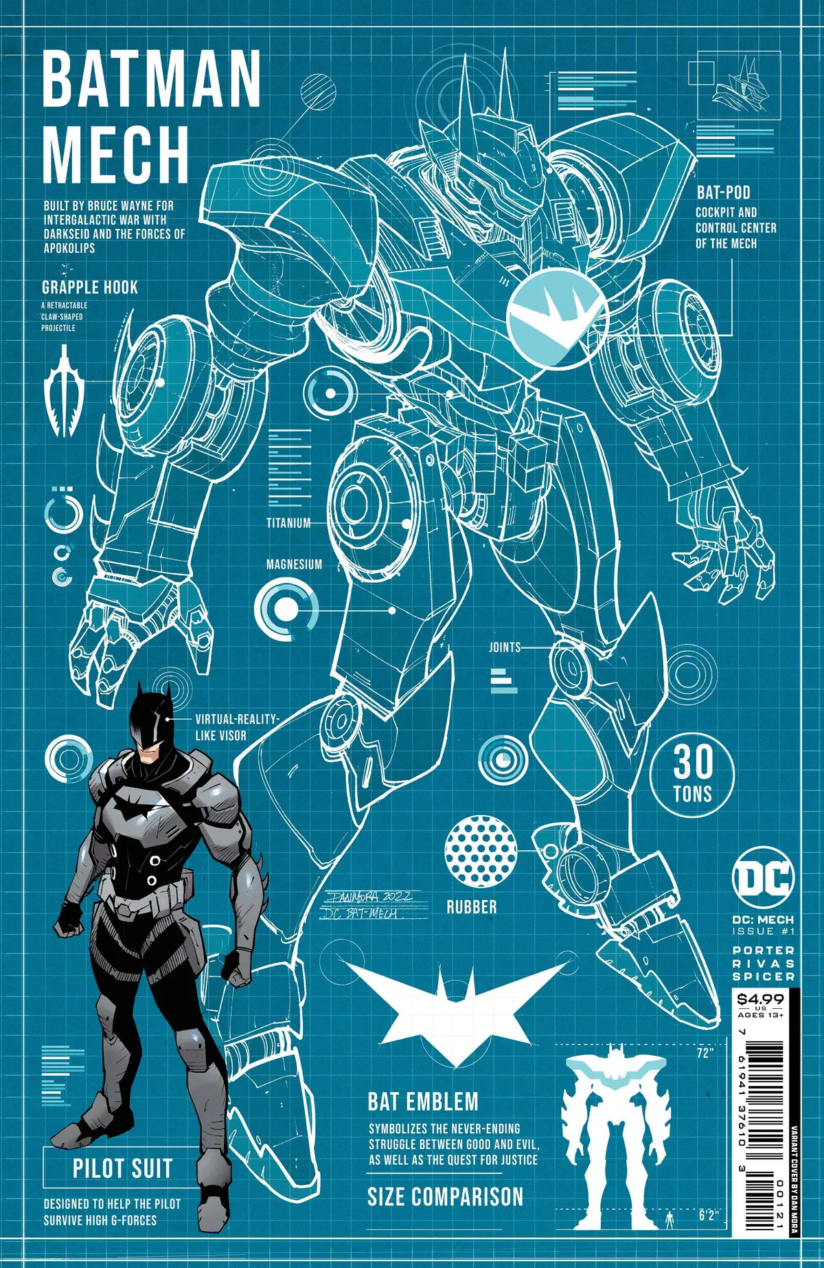 Dc Mech #1 (Of 6) Cvr B Dan Mora Card Stock Var 1